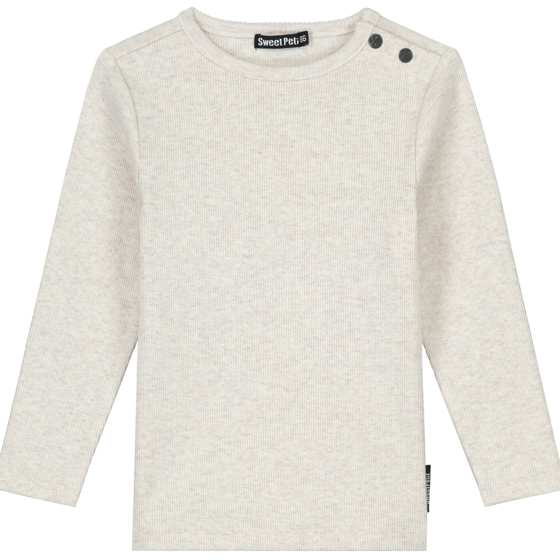Shirts & Blouses|Shirts & Blouses*Sweet Petit baby shirt Robin lange mouwen effen beige Soft Ecru Melange