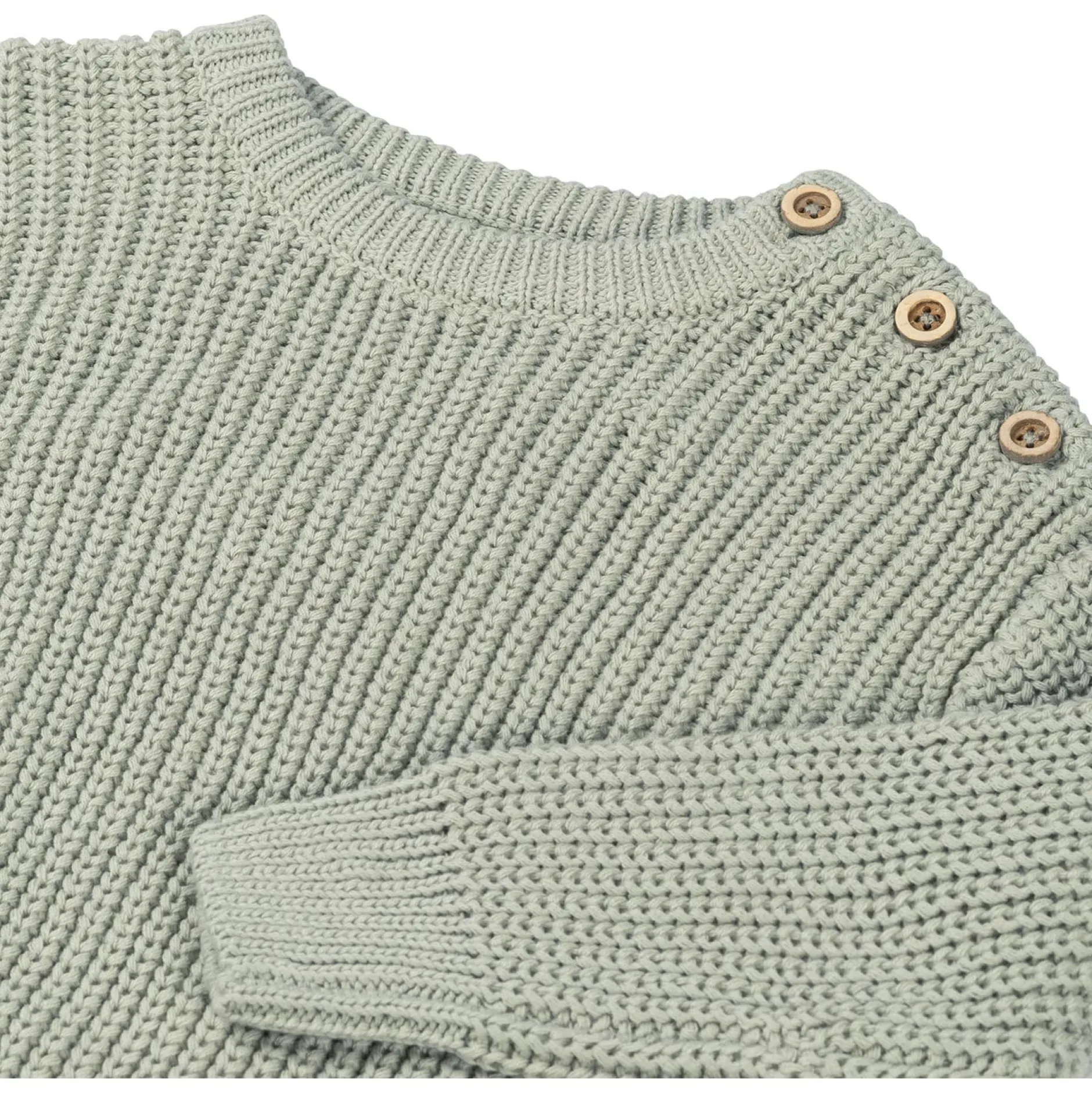 Truien & Vesten|Truien & Sweaters*Sweet Petit baby trui lange mouwen effen groen Soft Green