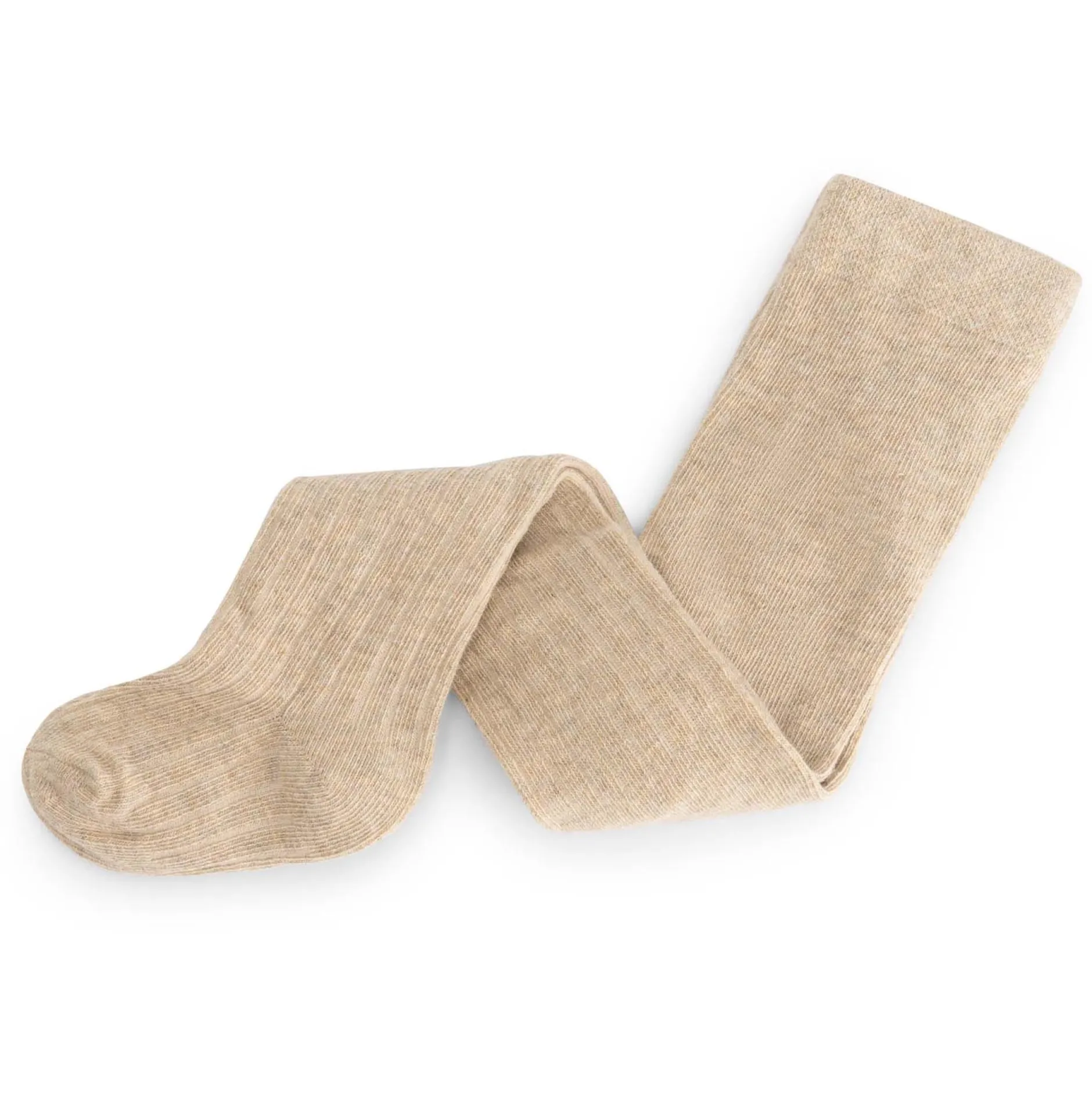 Sokken & Maillots|Sokken & Maillots*Sweet Petit maillot rib effen beige Dark Brown Melange