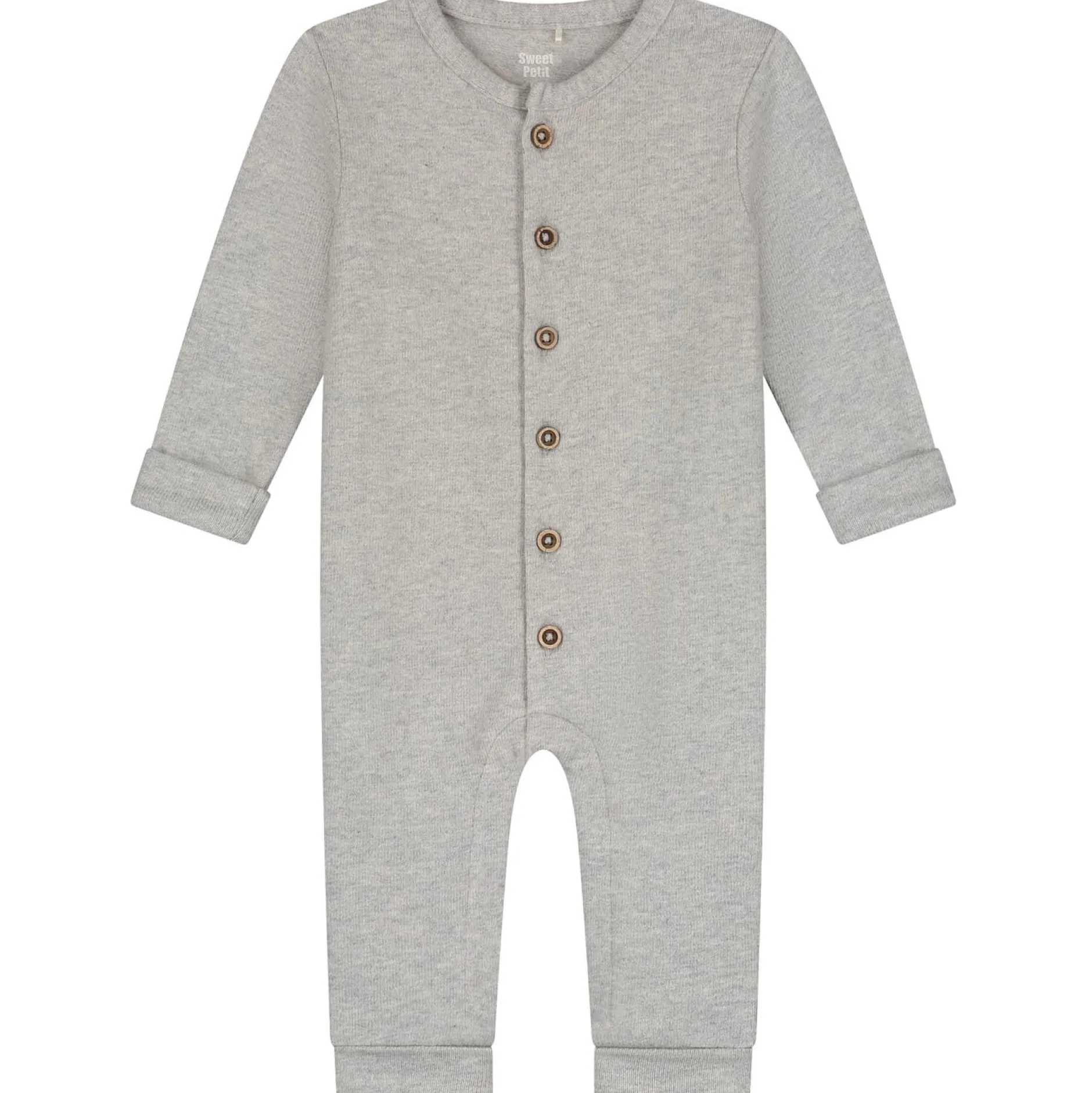 Boxpakjes|Boxpakjes & Jumpsuits*Sweet Petit Mini boxpakje lange mouwen effen grijs Soft Stone Melange