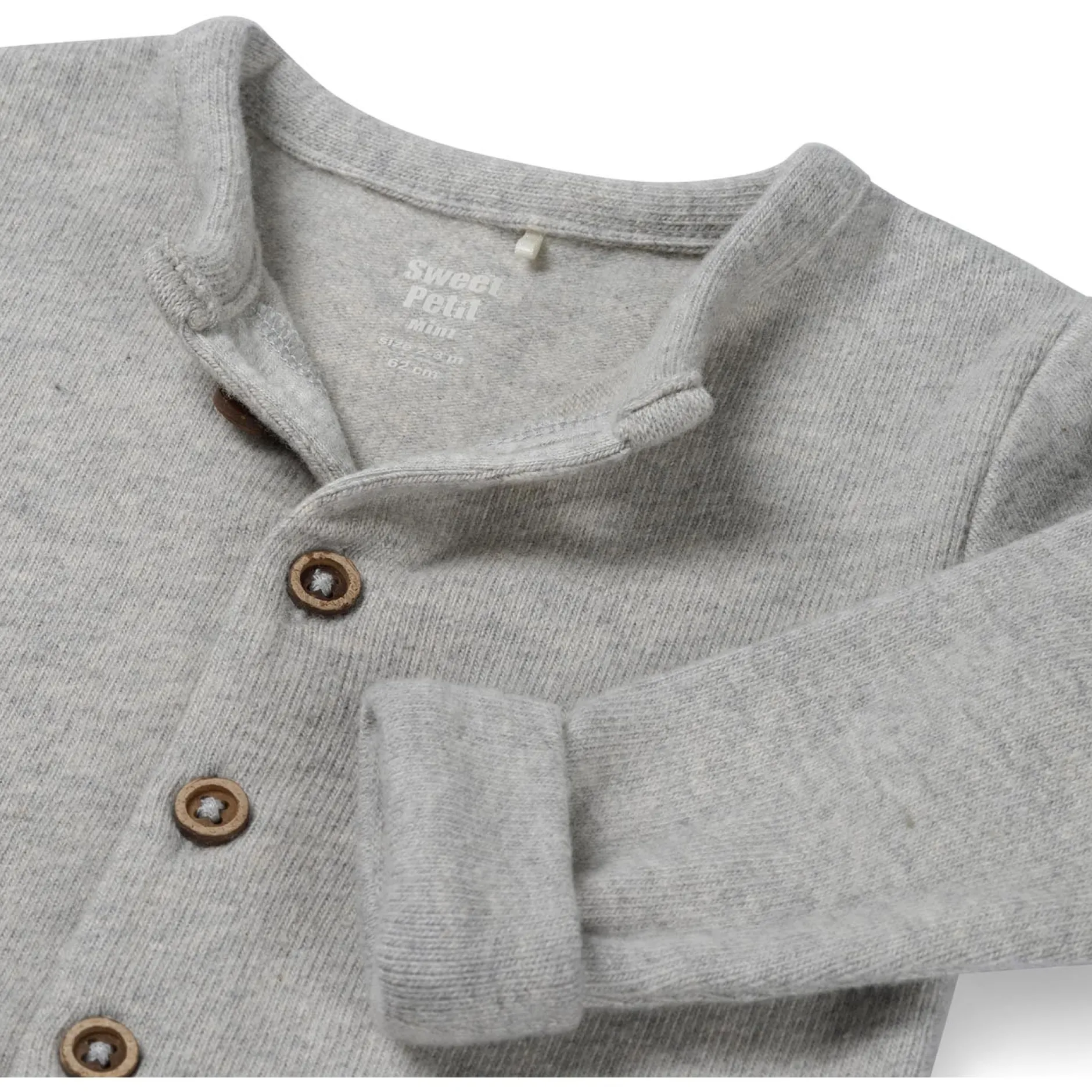 Boxpakjes|Boxpakjes & Jumpsuits*Sweet Petit Mini boxpakje lange mouwen effen grijs Soft Stone Melange