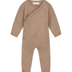 Boxpakjes|Boxpakjes & Jumpsuits*Sweet Petit Mini boxpakje lange mouwen effen bruin Mid Brown Melange