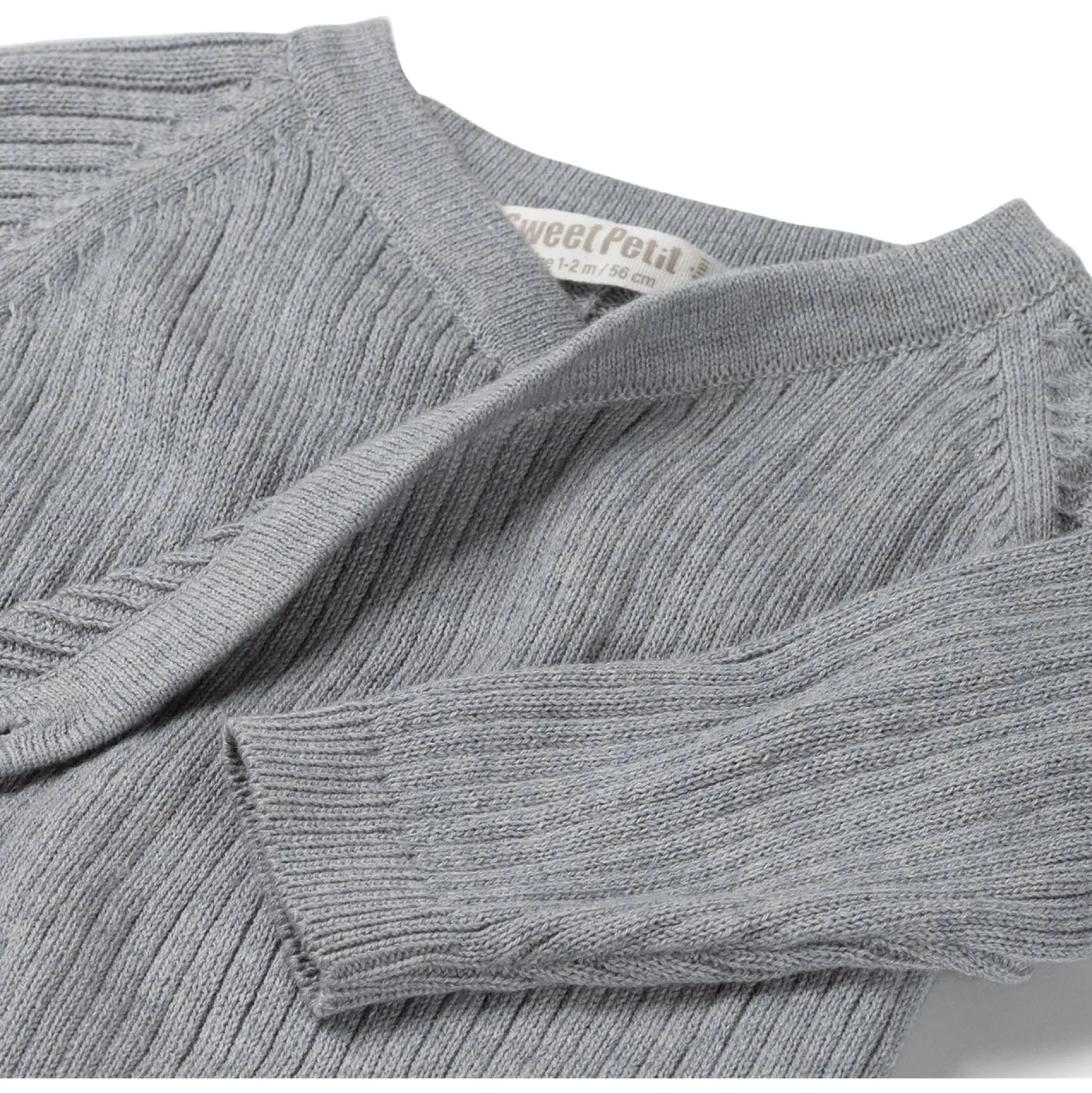 Boxpakjes|Boxpakjes & Jumpsuits*Sweet Petit Mini boxpakje lange mouwen effen blauw Soft Blue Grey