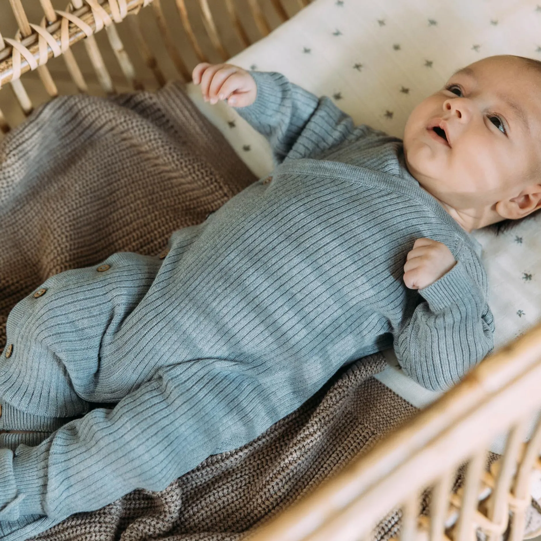 Boxpakjes|Boxpakjes & Jumpsuits*Sweet Petit Mini boxpakje lange mouwen effen blauw Soft Blue Grey