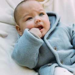 Jassen|Jassen*Sweet Petit Mini jas lange mouwen effen grijs Soft Blue Grey