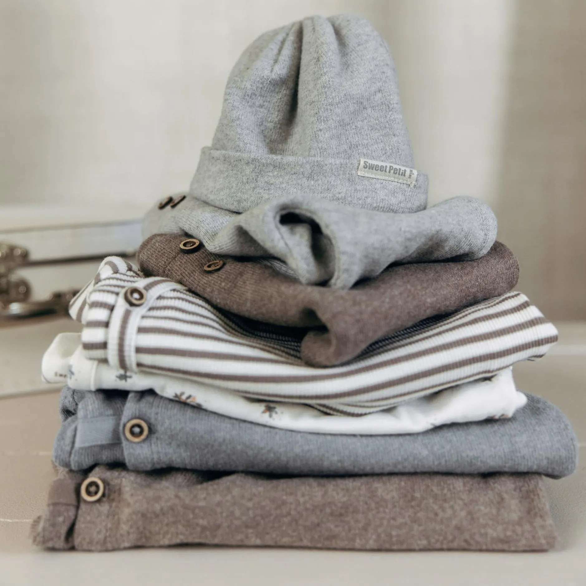 Accessoires|Accessoires*Sweet Petit Mini muts grijs Soft Stone Melange