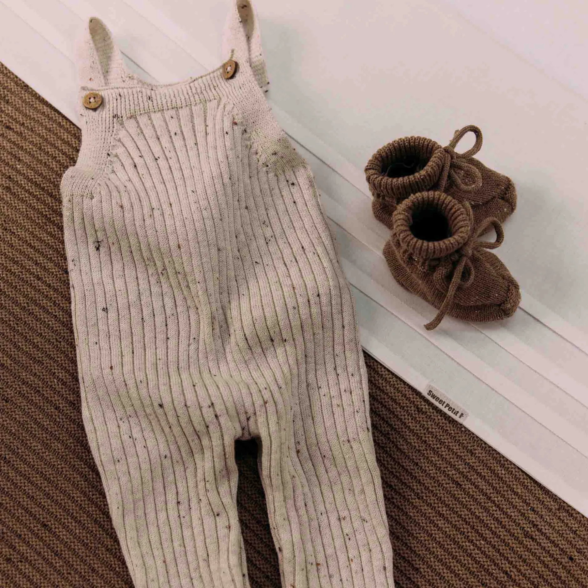 Boxpakjes|Boxpakjes & Jumpsuits*Sweet Petit Mini newborn tuinbroek mouwloos effen beige Ecru
