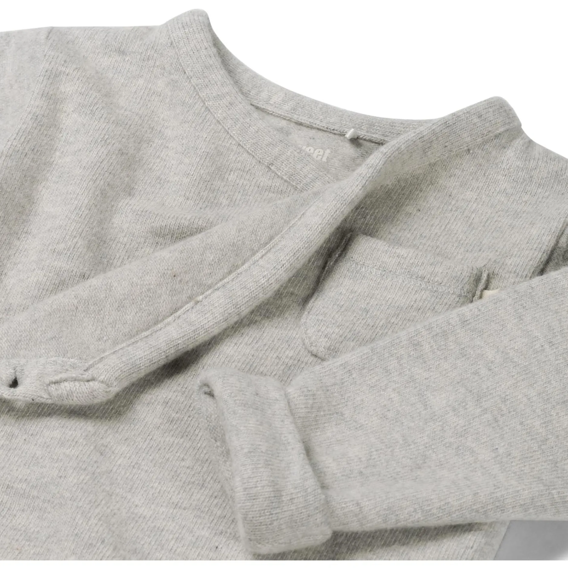 Shirts & Blouses|Shirts & Blouses*Sweet Petit Mini overslagshirt lange mouwen effen grijs Soft Stone Melange