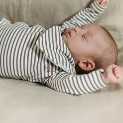 Shirts & Blouses|Shirts & Blouses*Sweet Petit Mini overslagshirt rib lange mouwen strepen bruin Mid Brown Melange
