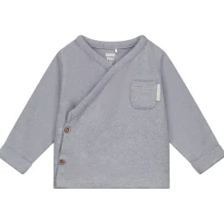 Shirts & Blouses|Shirts & Blouses*Sweet Petit Mini overslagshirt lange mouwen effen blauw Soft Blue Grey