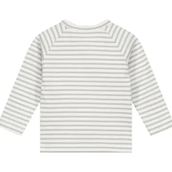 Shirts & Blouses|Shirts & Blouses*Sweet Petit Mini overslagshirt rib lange mouwen strepen beige Soft Stone Melange