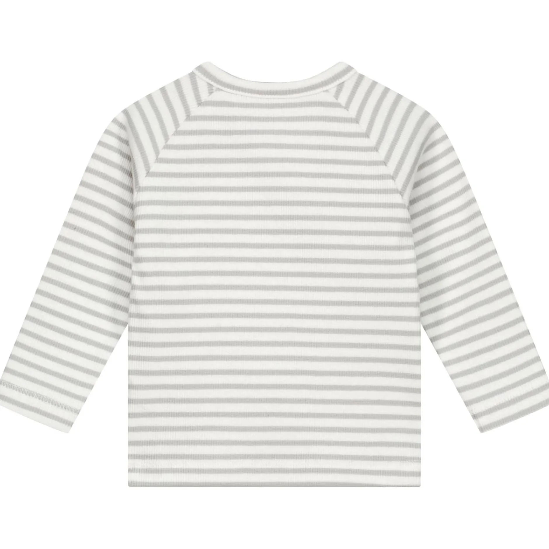 Shirts & Blouses|Shirts & Blouses*Sweet Petit Mini overslagshirt rib lange mouwen strepen beige Soft Stone Melange