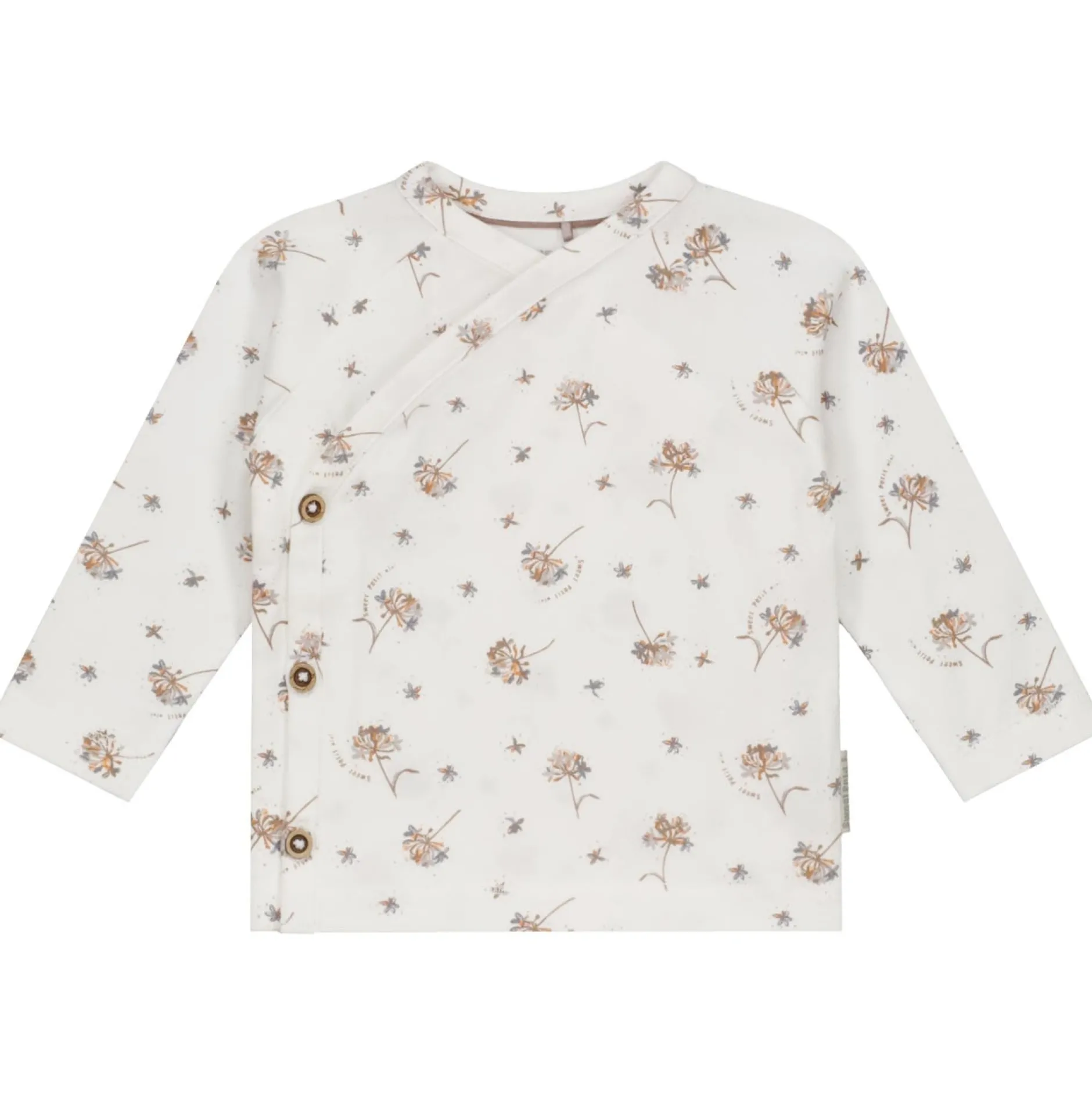 Shirts & Blouses|Shirts & Blouses*Sweet Petit Mini overslagshirt lange mouwen all over print wit Ivory White