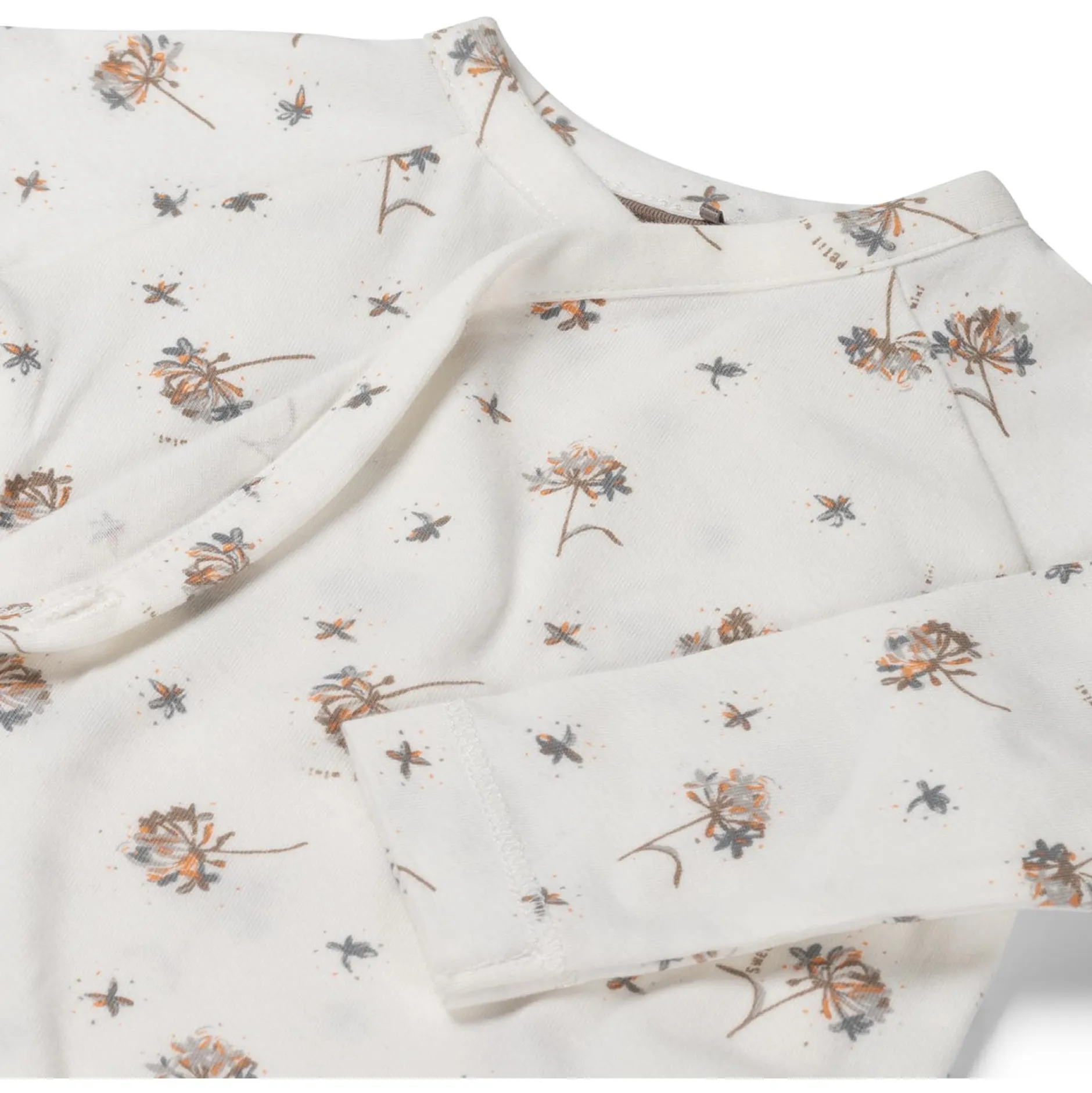 Shirts & Blouses|Shirts & Blouses*Sweet Petit Mini overslagshirt lange mouwen all over print wit Ivory White