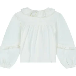 Shirts & Blouses|Shirts & Blouses*Sweet Petit peuter blouse Sas lange mouwen effen wit Dark Off-White