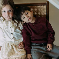 Shirts & Blouses|Shirts & Blouses*Sweet Petit peuter blouse Sas lange mouwen effen wit Dark Off-White