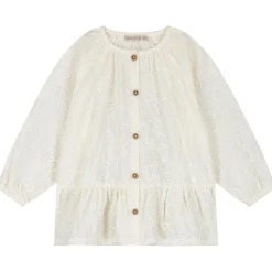 Shirts & Blouses|Shirts & Blouses*Sweet Petit peuter blouse Izza lange mouwen effen wit Dark Off-White