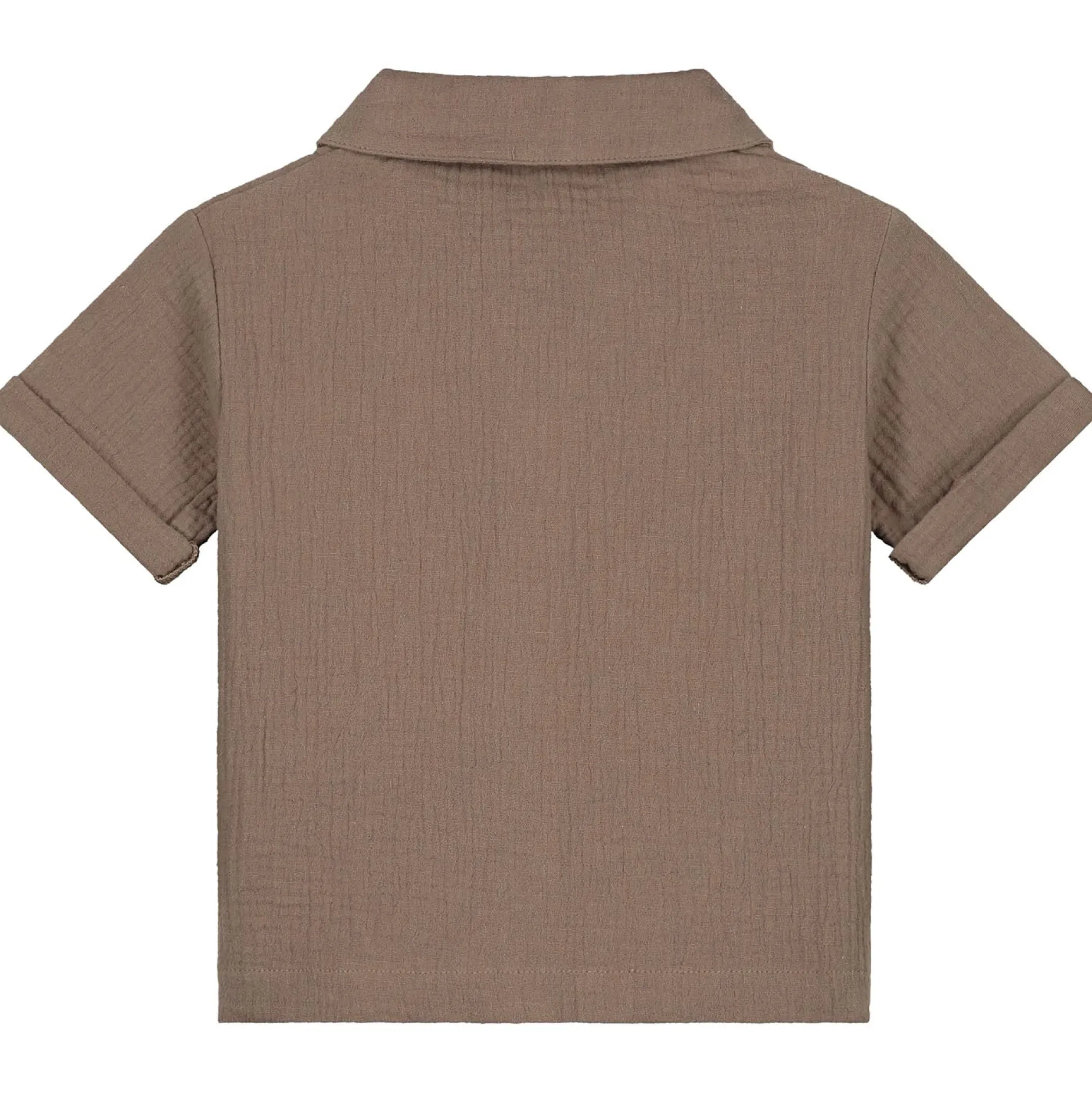 Shirts & Blouses|Shirts & Blouses*Sweet Petit peuter blouse Evan korte mouwen effen taupe Taupebrown