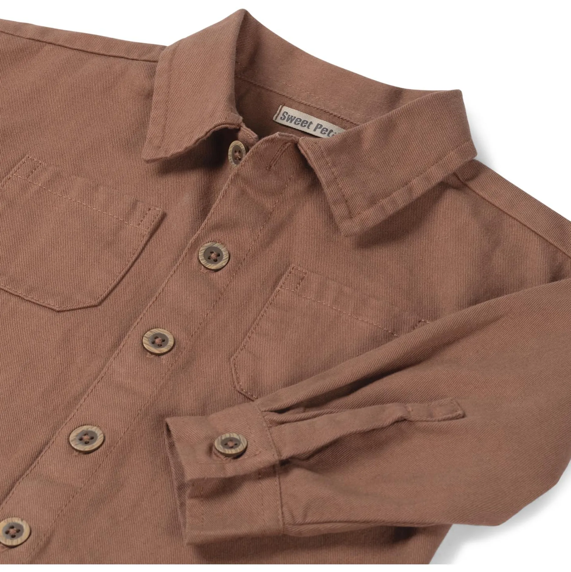 Shirts & Blouses|Shirts & Blouses*Sweet Petit peuter blouse lange mouwen effen bruin Red Brown
