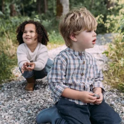 Shirts & Blouses|Shirts & Blouses*Sweet Petit peuter blouse Jur lange mouwen ruit Multi