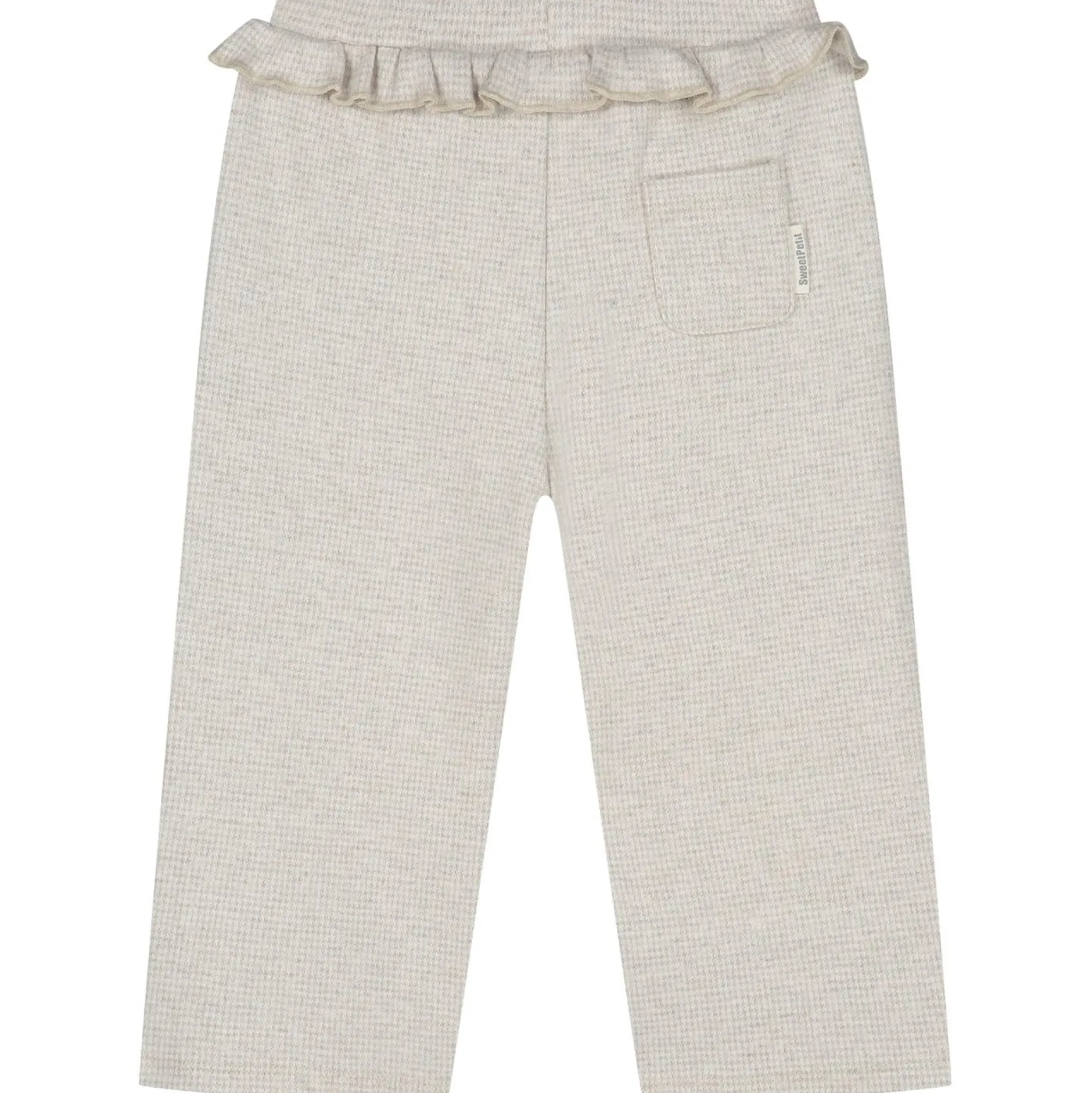 Broeken & Leggings|Broeken & Leggings*Sweet Petit peuter broek Nina effen beige Dark Brown Melange