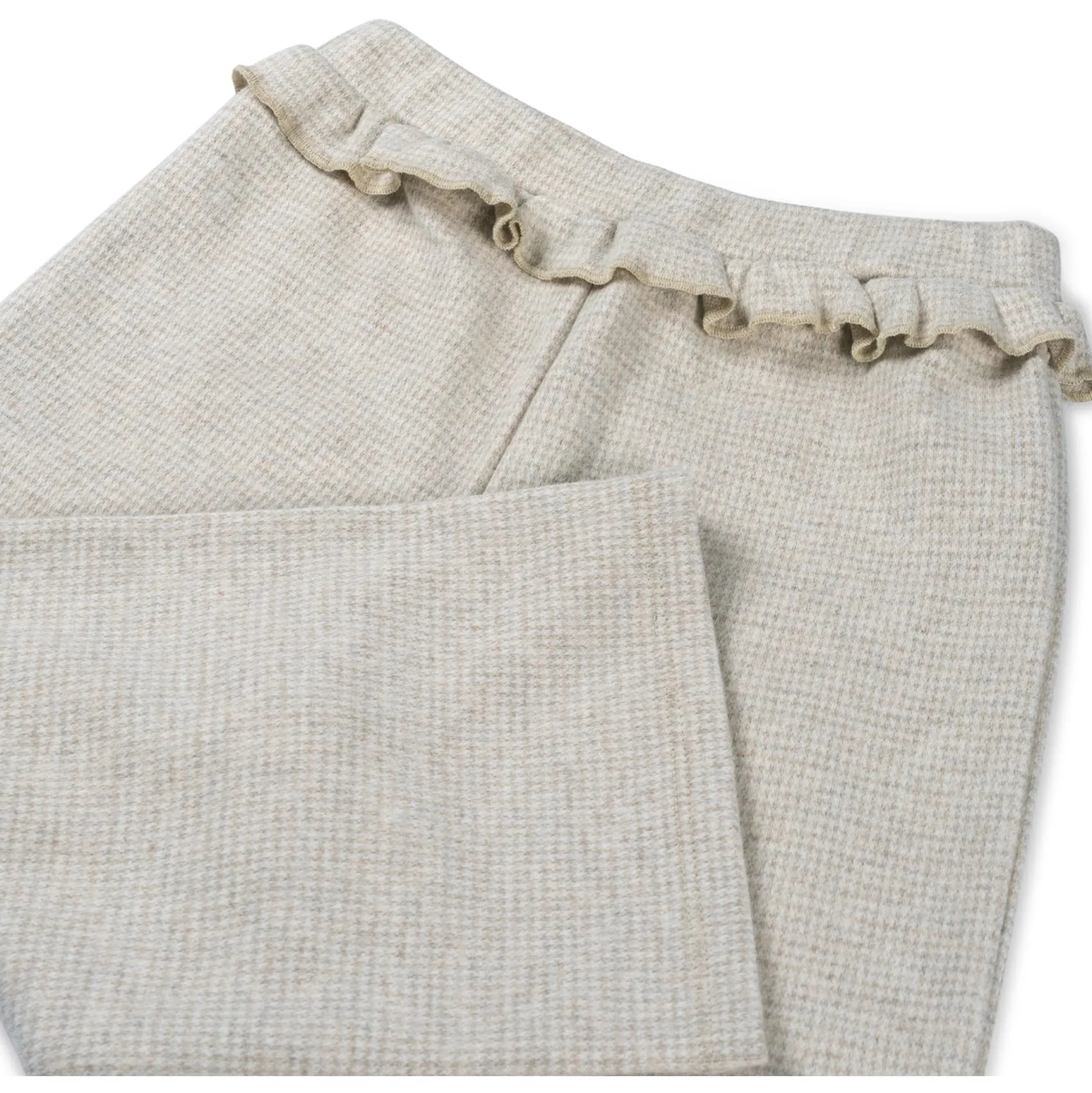 Broeken & Leggings|Broeken & Leggings*Sweet Petit peuter broek Nina effen beige Dark Brown Melange