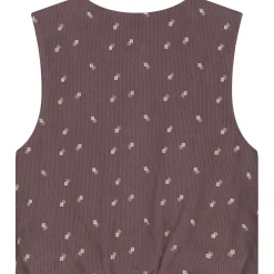 Truien & Vesten|Vesten*Sweet Petit peuter gilet Jitte mouwloos all over print bruin Dark Mud Brown