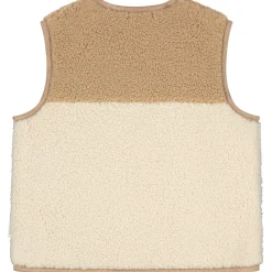 Truien & Vesten|Vesten*Sweet Petit peuter gilet Joe mouwloos effen beige Ecru