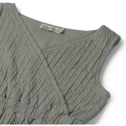 Jurken & Rokken|Jurken & Rokken*Sweet Petit peuter jurk Merel mouwloos effen groen Sage Green