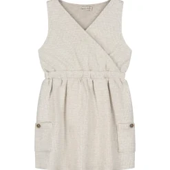 Jurken & Rokken|Jurken & Rokken*Sweet Petit peuter jurk Merel mouwloos ruit beige Dark Brown Melange