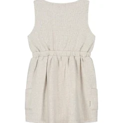 Jurken & Rokken|Jurken & Rokken*Sweet Petit peuter jurk Merel mouwloos ruit beige Dark Brown Melange