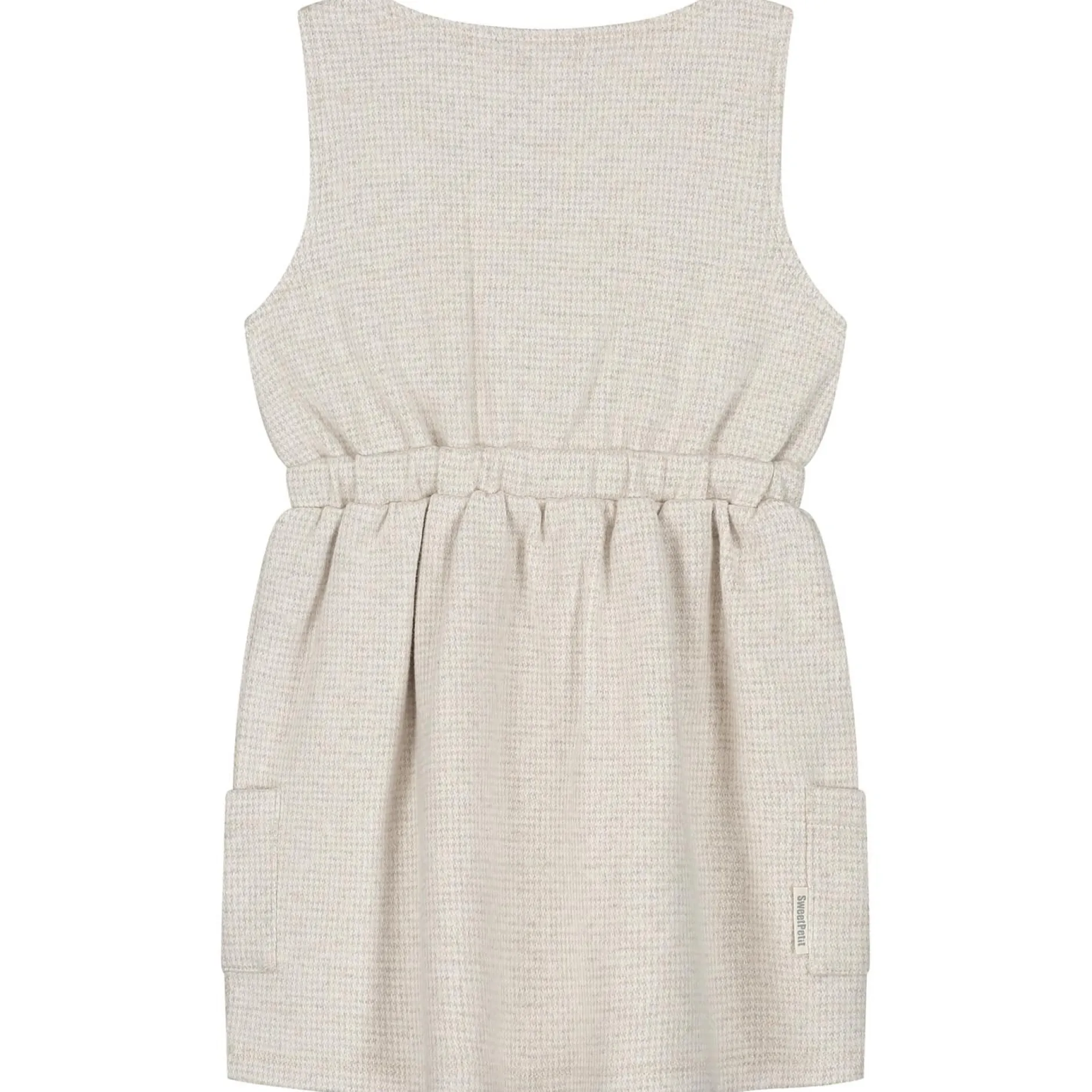 Jurken & Rokken|Jurken & Rokken*Sweet Petit peuter jurk Merel mouwloos ruit beige Dark Brown Melange