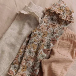 Broeken & Leggings|Broeken & Leggings*Sweet Petit peuter legging Pien  effen beige Soft Ecru Melange