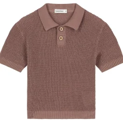 Truien & Vesten|Truien & Sweaters*Sweet Petit peuter polo korte mouwen effen bruin Red Brown