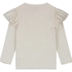 Shirts & Blouses|Shirts & Blouses*Sweet Petit peuter shirt Meave lange mouwen effen beige Soft Ecru Melange
