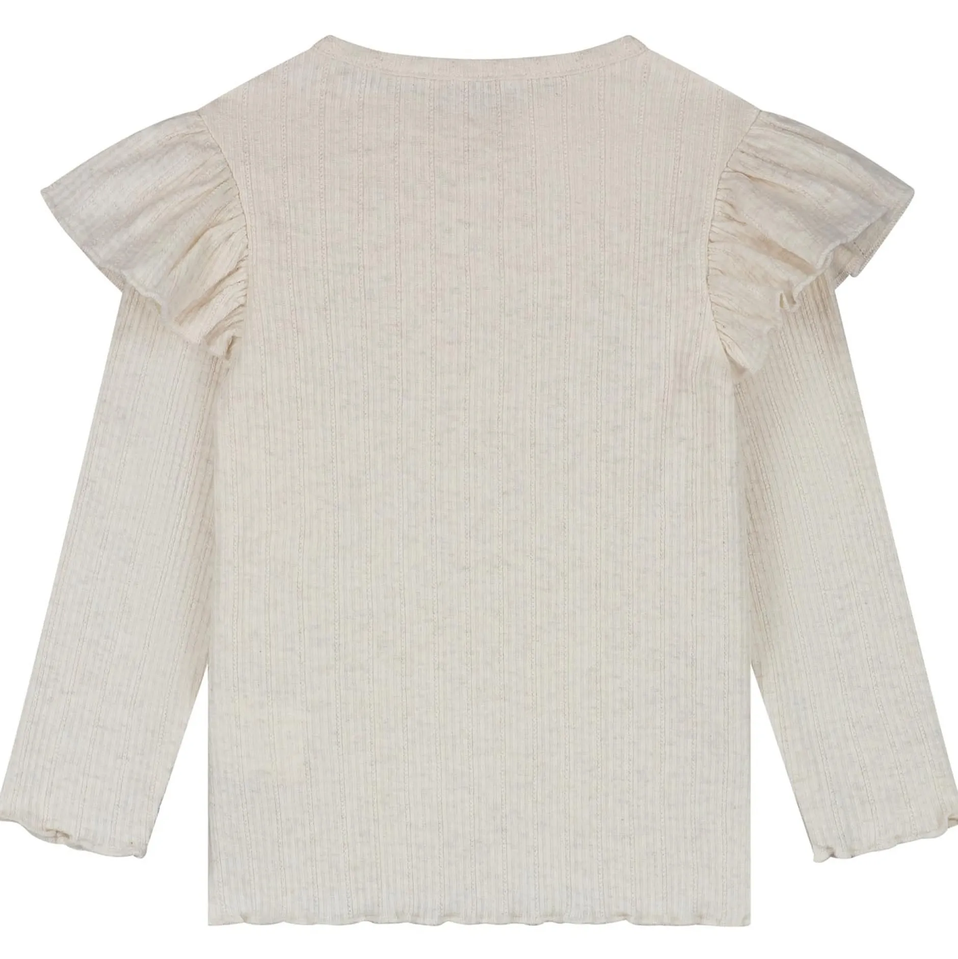 Shirts & Blouses|Shirts & Blouses*Sweet Petit peuter shirt Meave lange mouwen effen beige Soft Ecru Melange