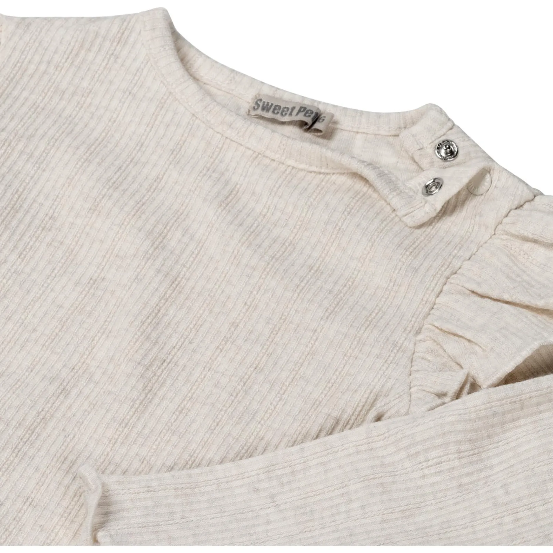 Shirts & Blouses|Shirts & Blouses*Sweet Petit peuter shirt Meave lange mouwen effen beige Soft Ecru Melange