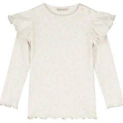 Shirts & Blouses|Shirts & Blouses*Sweet Petit peuter shirt Meave lange mouwen effen wit Soft Ecru Melange