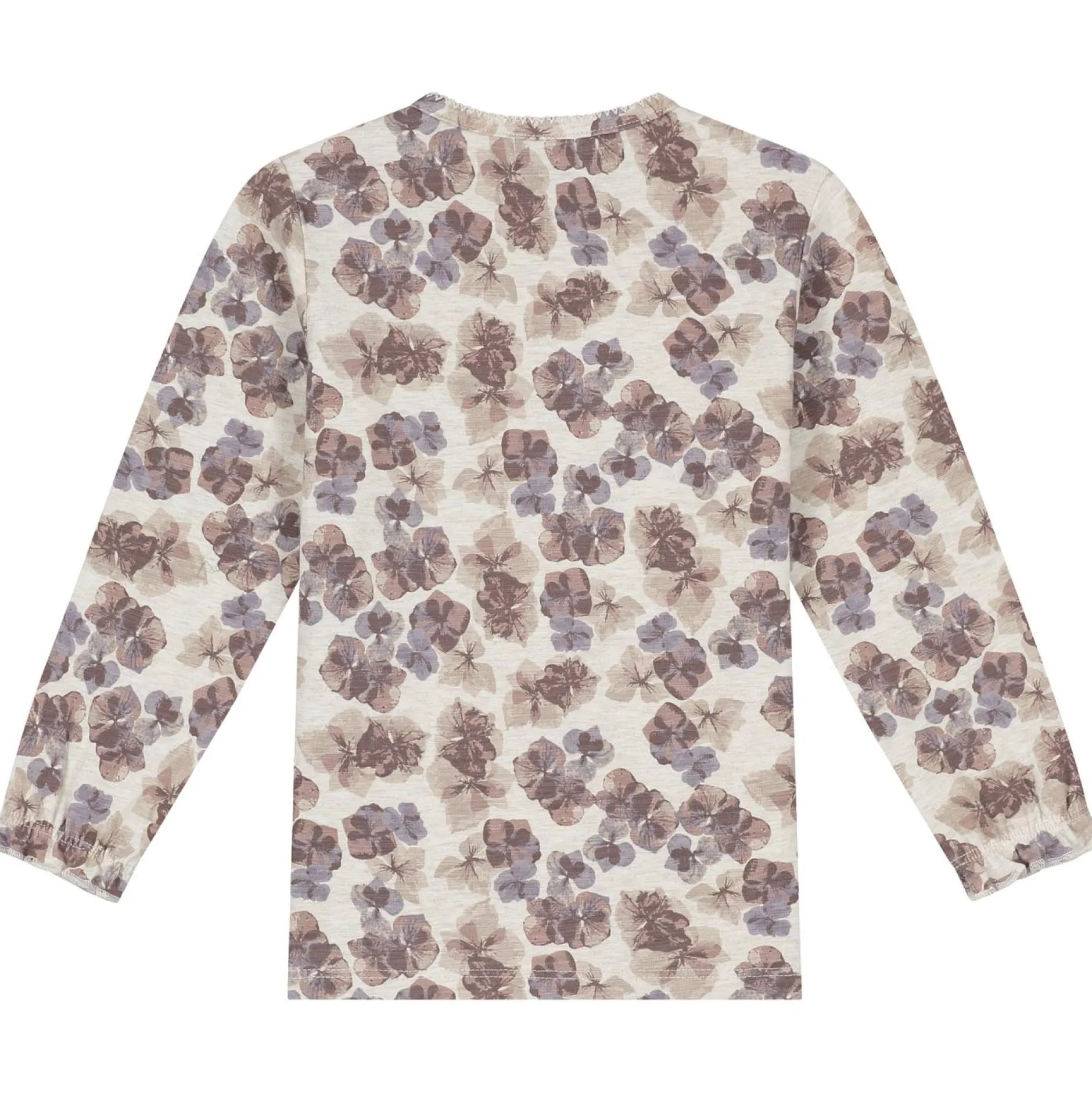 Shirts & Blouses|Shirts & Blouses*Sweet Petit peuter shirt Lin lange mouwen bloemen multi Soft Ecru Melange