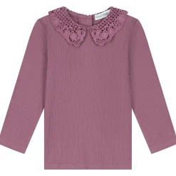 Shirts & Blouses|Shirts & Blouses*Sweet Petit peuter shirt Zoe lange mouwen effen paars Dark Mauve Purple