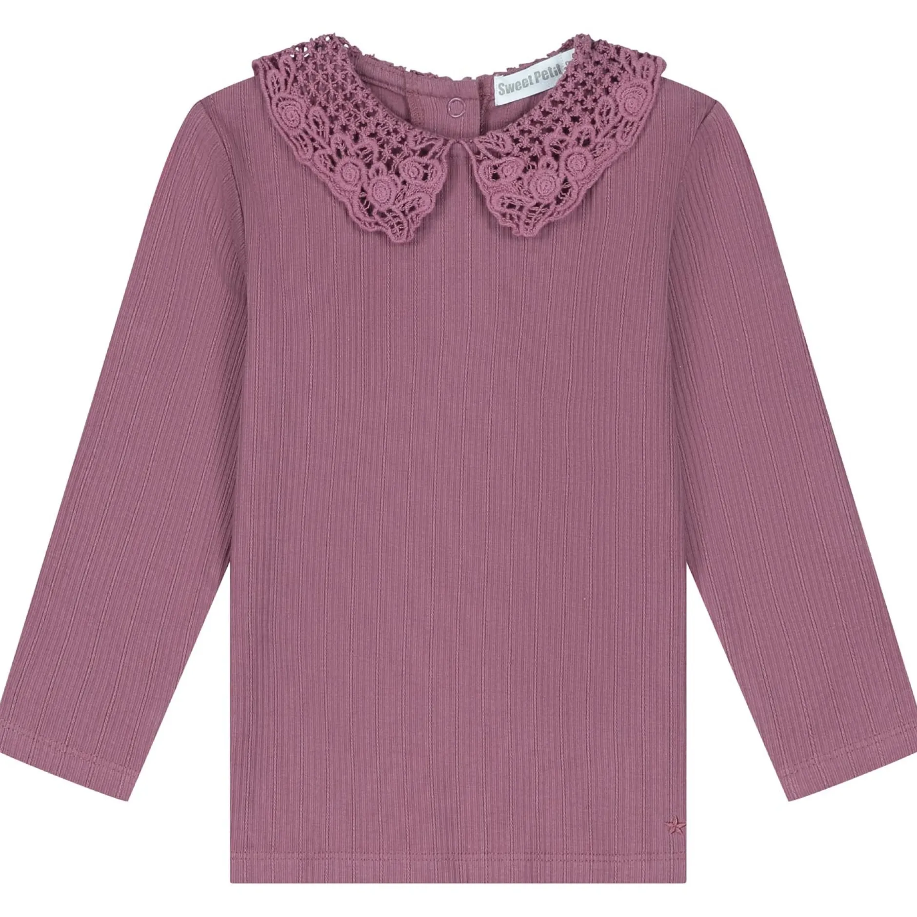 Shirts & Blouses|Shirts & Blouses*Sweet Petit peuter shirt Zoe lange mouwen effen paars Dark Mauve Purple