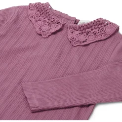 Shirts & Blouses|Shirts & Blouses*Sweet Petit peuter shirt Zoe lange mouwen effen paars Dark Mauve Purple