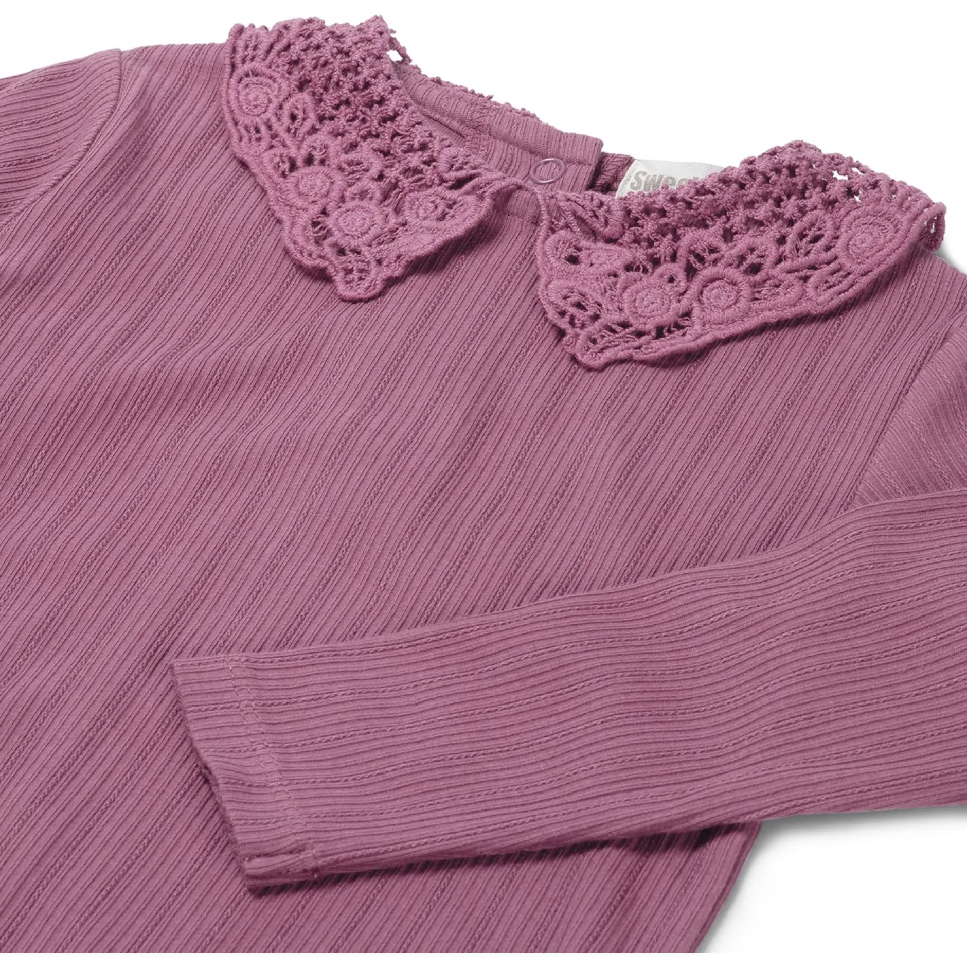 Shirts & Blouses|Shirts & Blouses*Sweet Petit peuter shirt Zoe lange mouwen effen paars Dark Mauve Purple