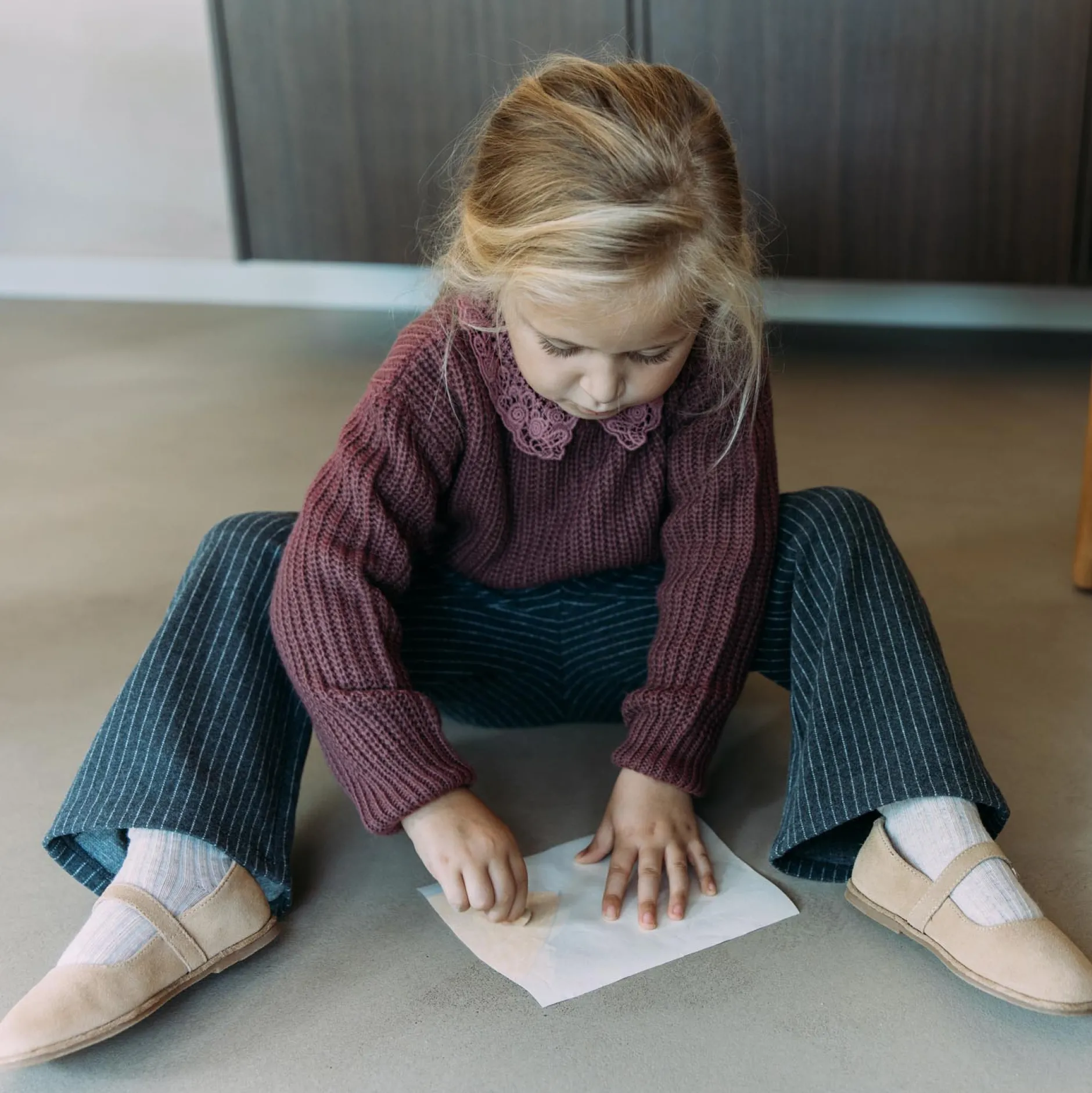 Shirts & Blouses|Shirts & Blouses*Sweet Petit peuter shirt Zoe lange mouwen effen paars Dark Mauve Purple