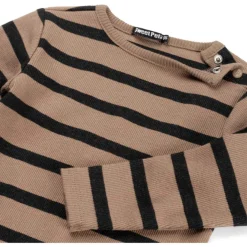 Shirts & Blouses|Shirts & Blouses*Sweet Petit peuter shirt Sepp lange mouwen strepen taupe Taupebrown