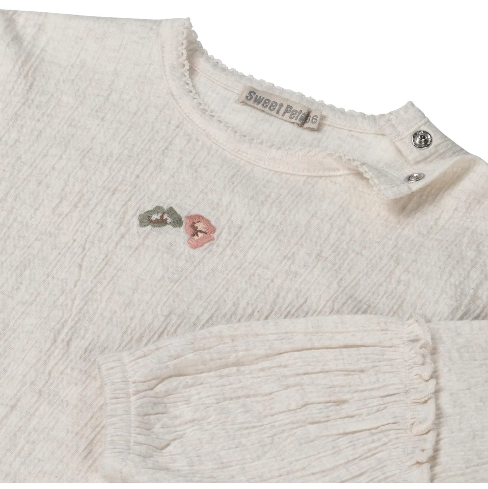 Shirts & Blouses|Shirts & Blouses*Sweet Petit peuter shirt Else lange mouwen effen beige Soft Ecru Melange