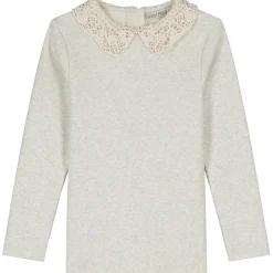 Shirts & Blouses|Shirts & Blouses*Sweet Petit peuter shirt Zoe lange mouwen effen beige Soft Ecru Melange
