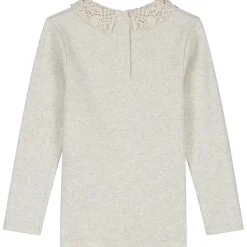 Shirts & Blouses|Shirts & Blouses*Sweet Petit peuter shirt Zoe lange mouwen effen beige Soft Ecru Melange