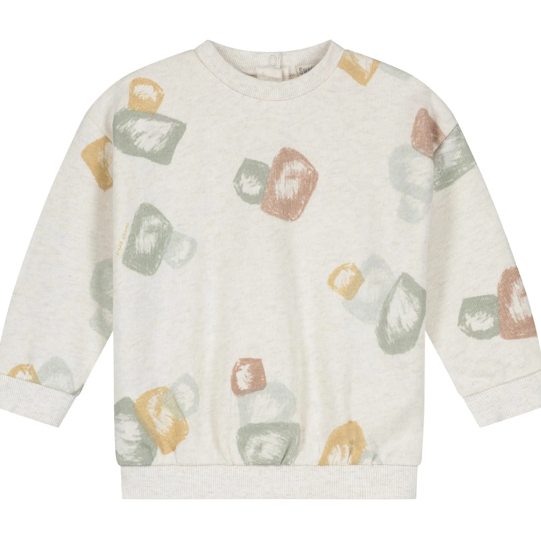 Truien & Sweaters|Truien & Vesten*Sweet Petit peuter sweater lange mouwen all over print beige Soft Ecru Melange