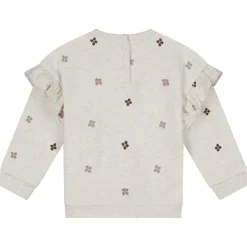 Truien & Vesten|Truien & Sweaters*Sweet Petit peuter sweater Kiki lange mouwen bloemen beige Soft Ecru Melange